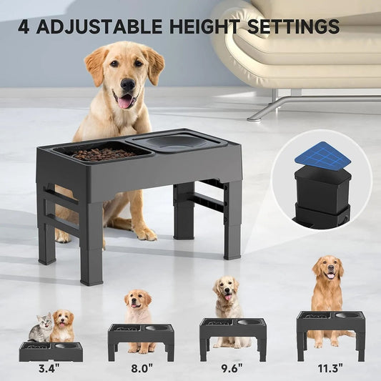 Adjustable and Multifunctional Elevated Bowl - Prevent future problems for your pet