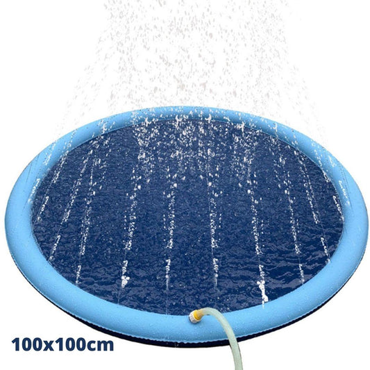 Mini Inflatable Pool with Fun Splash Sprinkler for Pets and Children